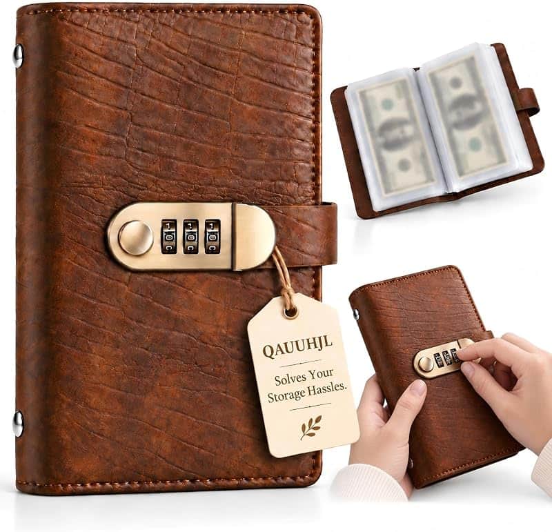 100 Lockable Savings Notebook Envelope Challenge Book Money Binder
