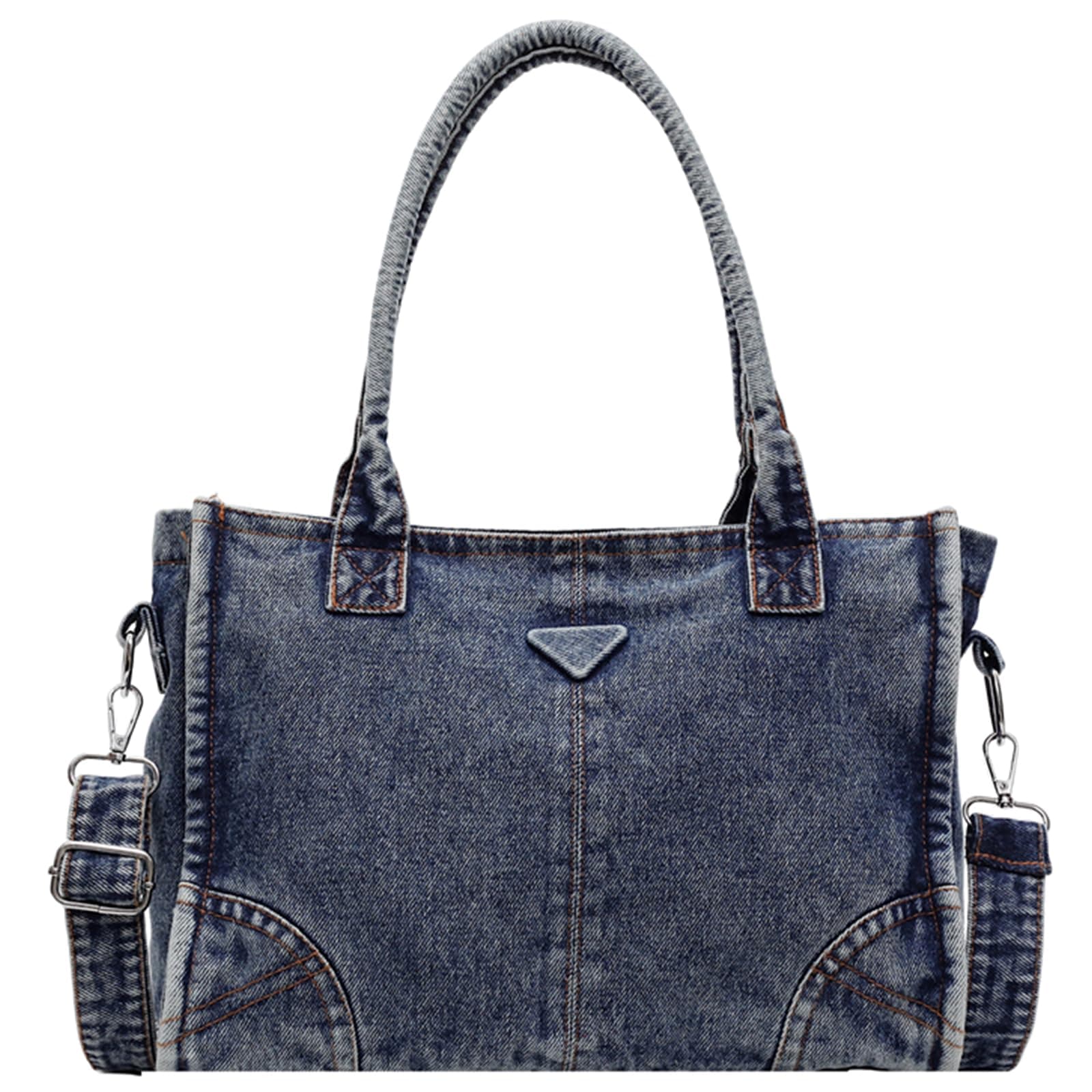 Denim Tote Bag for Women Casual Jean Purse Large Capacity Denim Crossbody Handbags with S…