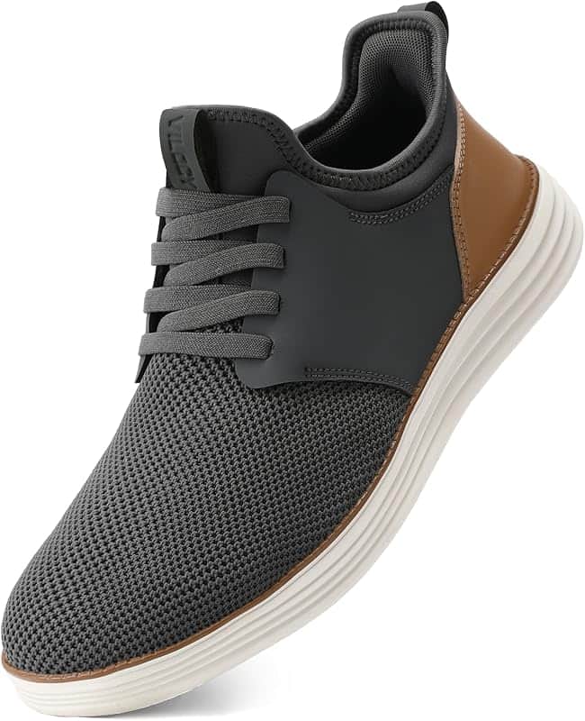 Mens Slip On Casual Dress Shoes Hands Free Fashion Sneakers Mesh Tennis Walking Work Shoe…