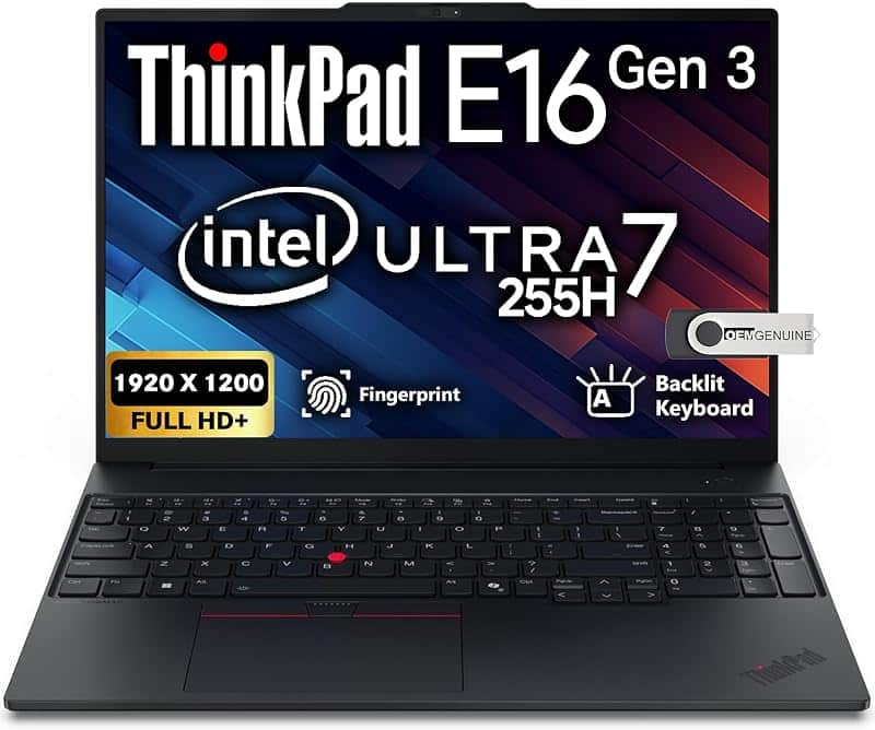 ThinkPad E16 Gen 3, 16" FHD+, Intel Ultra 7 255H, 64GB DDR5 RAM, 2TB NVMe, Fingerprint, B…