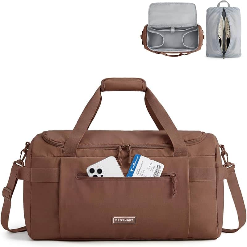 Travel Duffel Bags with Dividers, 32L Gym Duffle Bag with Laptop Compartment, Carry On We…