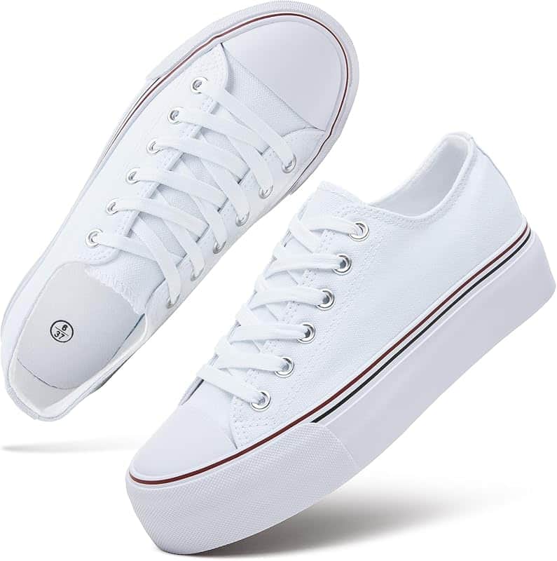 Womens Platform Canvas Sneakers Tennis Shoes