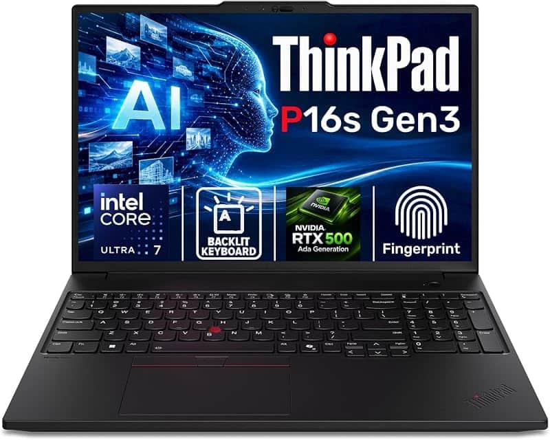 ThinkPad P16s Gen 3 AI PC Laptop, Intel Ultra 7 155H(16-Core,22-Thread), NVIDIA RTX 500 A…