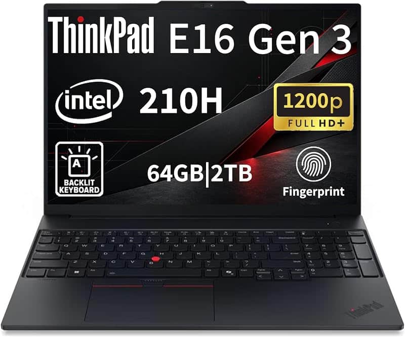 ThinkPad E16 Gen 3 Business Laptop, Intel Core 5 210H(Beats Ultra 7 155U), 16" FHD+ Scree…