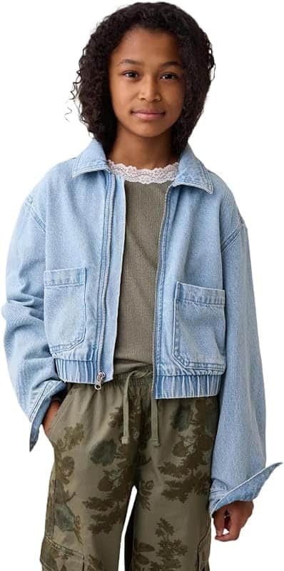 Women's Denim Bomber Jacket