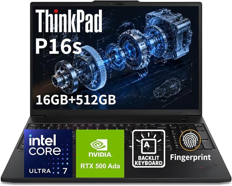 ThinkPad P16s Gen3 16" WorkStation Laptop, Intel Core Ultra 7 155H, NVIDIA RTX 500 Ada Gr…