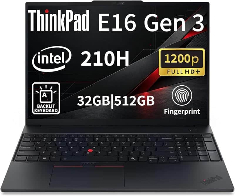 ThinkPad E16 Gen 3 Business Laptop, Intel Core 5 210H(Beats Ultra 7 155U), 16" FHD+ Scree…