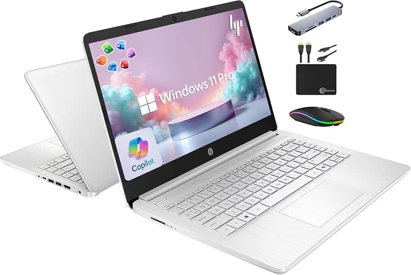 14" Laptop 2025 Business Student Slim Computer, Lifetime MS Office, Copilot AI, Quad-Core…