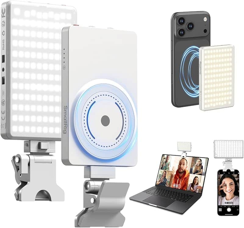 M3 Magnetic Selfie Phone Light with Clip, Portable Light | 2000mAh, 120 LEDs, 2700K-6500K…
