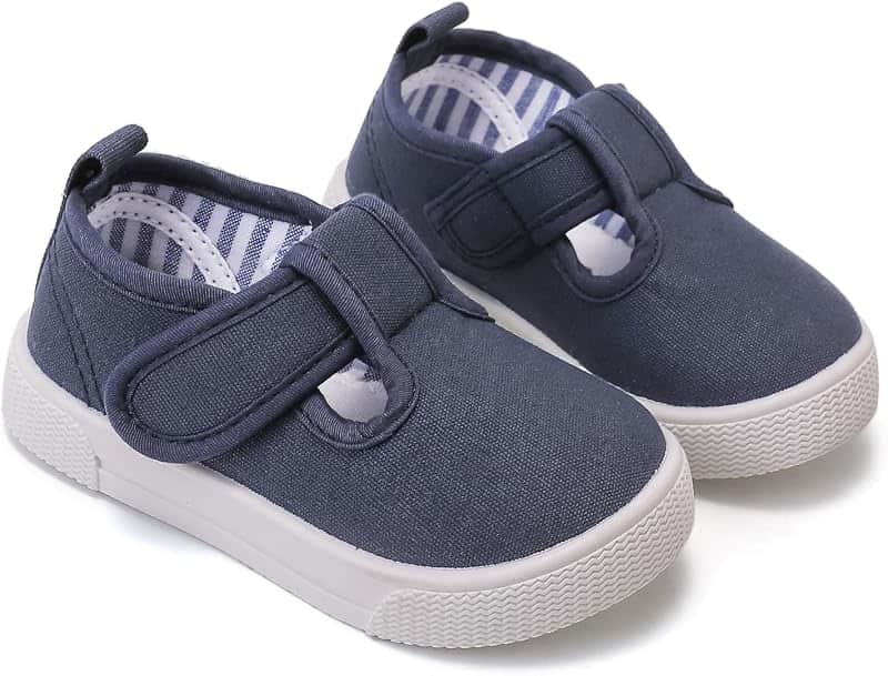 Toddler Boys Girls Canvas Mary Jane Sneakers Non-Slip T-Strap