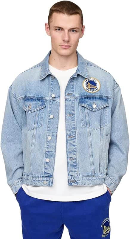 Men's X Nba Team Logo Icon Denim Jacket
