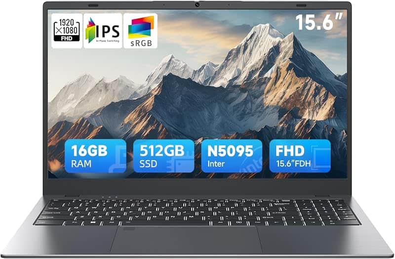 BLUEING 15.6 inch Laptop, Laptop Computer N5095 Processor (4C/4T, Up to 2.9GHz), 16GB RAM…