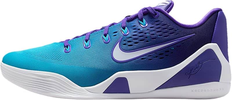 Kobe 9 Low Pro Basketball Shoes (Pierce Purple/White/Blue Lagoon)