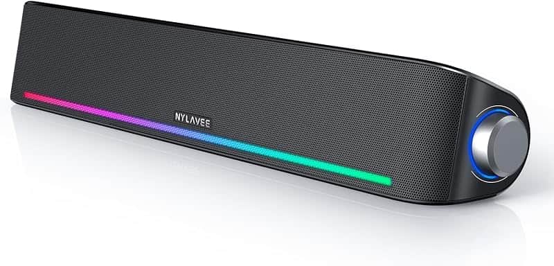 Nylavee Computer Speakers for Desktop, PC Sound Bar with Bluetooth and AUX | Hi-Fi Sound,…