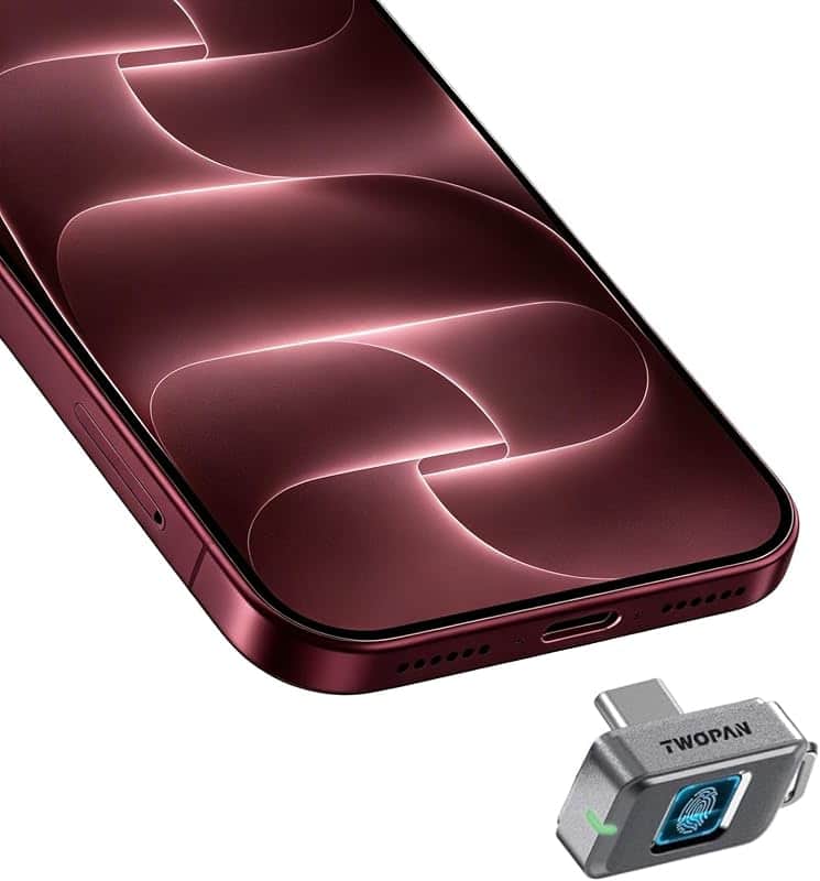 512GB Fingerprint Nano SSD-Up to 450MB/s, External SSD Hard Drive Storage for iPhone 18/1…