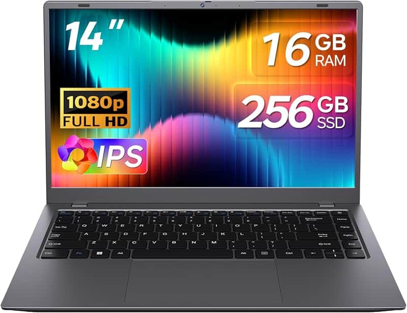 TRHRO Laptop 16GB RAM 256GB SSD, Portable Lightweight Laptops with Pentium Gold 6500Y, 14…