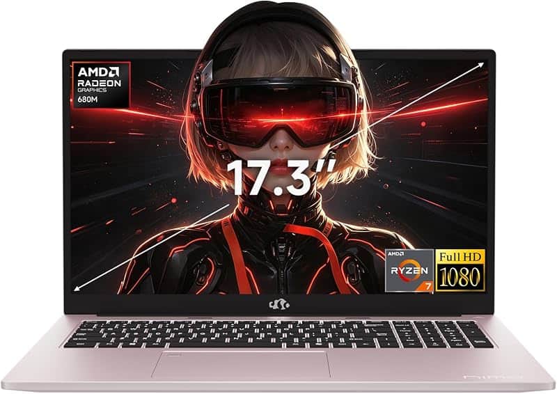 NIMO 17.3" FHD IPS Gaming Laptop, AMD Ryzen 7 Computer (Up to 4.75 GHz, Beat i7-12650H) w…