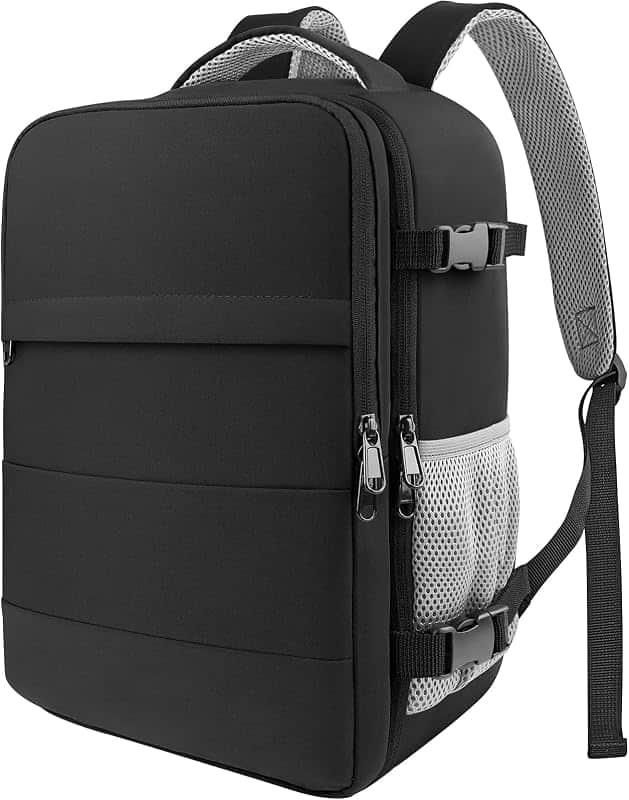 HOTOR Travel Backpack Flight Approved Bag Men Women, Medium Black | TSA Carry on Luggage,…