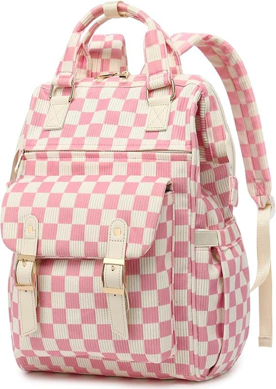 Laptop Backpacks for Women, Corduroy High School College Bookbag 15.6 Inch Laptop Bags fo…