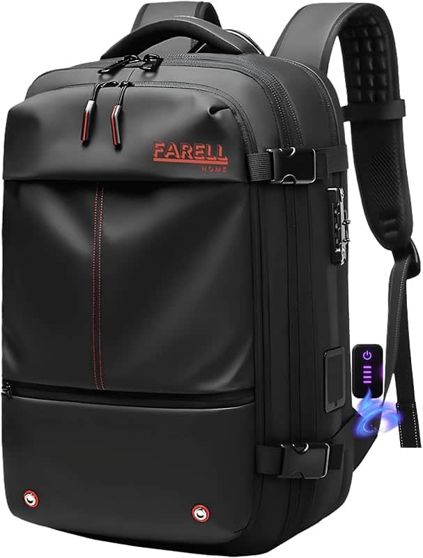Vacuum Seal Travel Backpack for Adults, 60L Expandable Carry-On Backpack with Integrated…