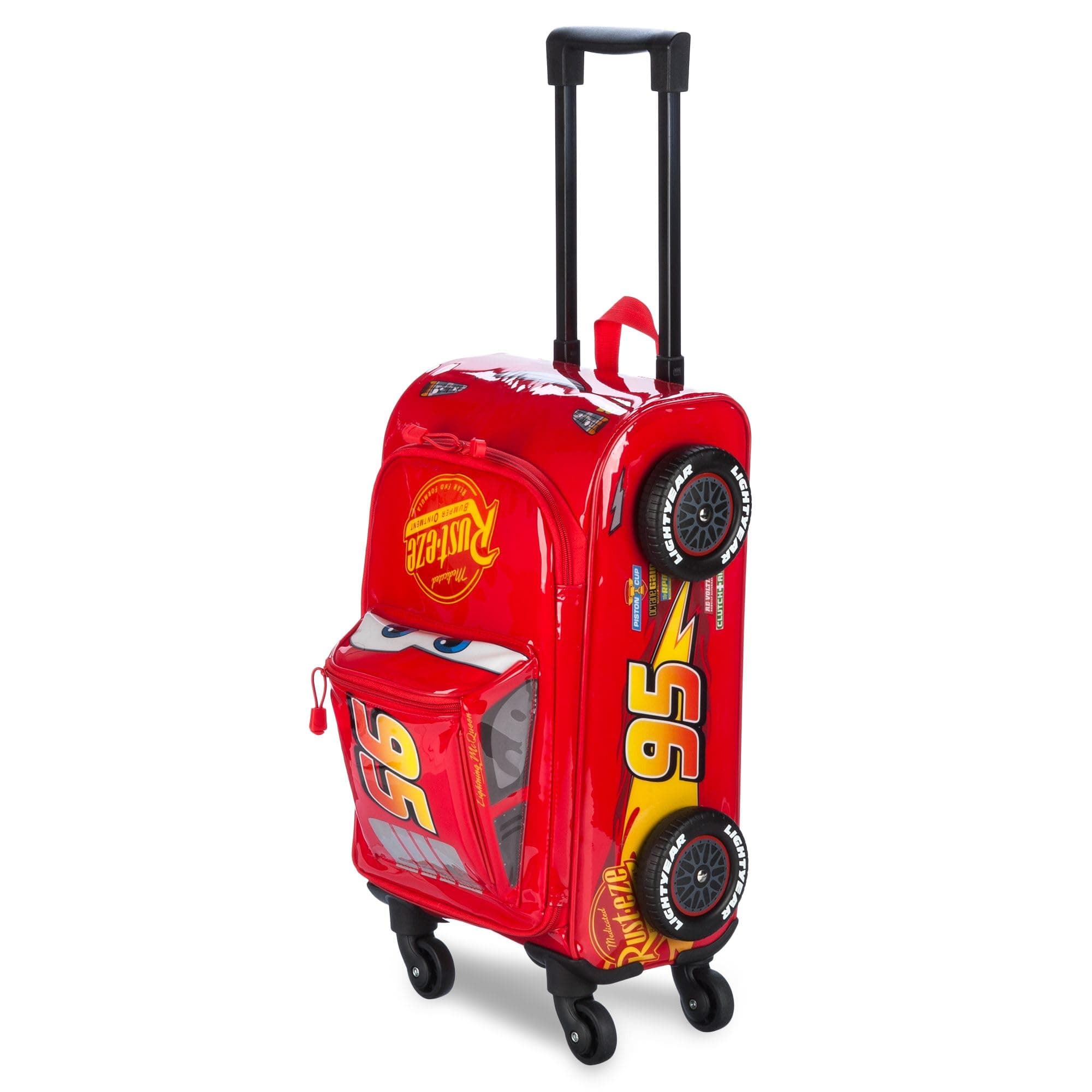 Official Lightning McQueen Rolling Luggage for Kids – Travel Bag Featuring Pixar Cars Des…