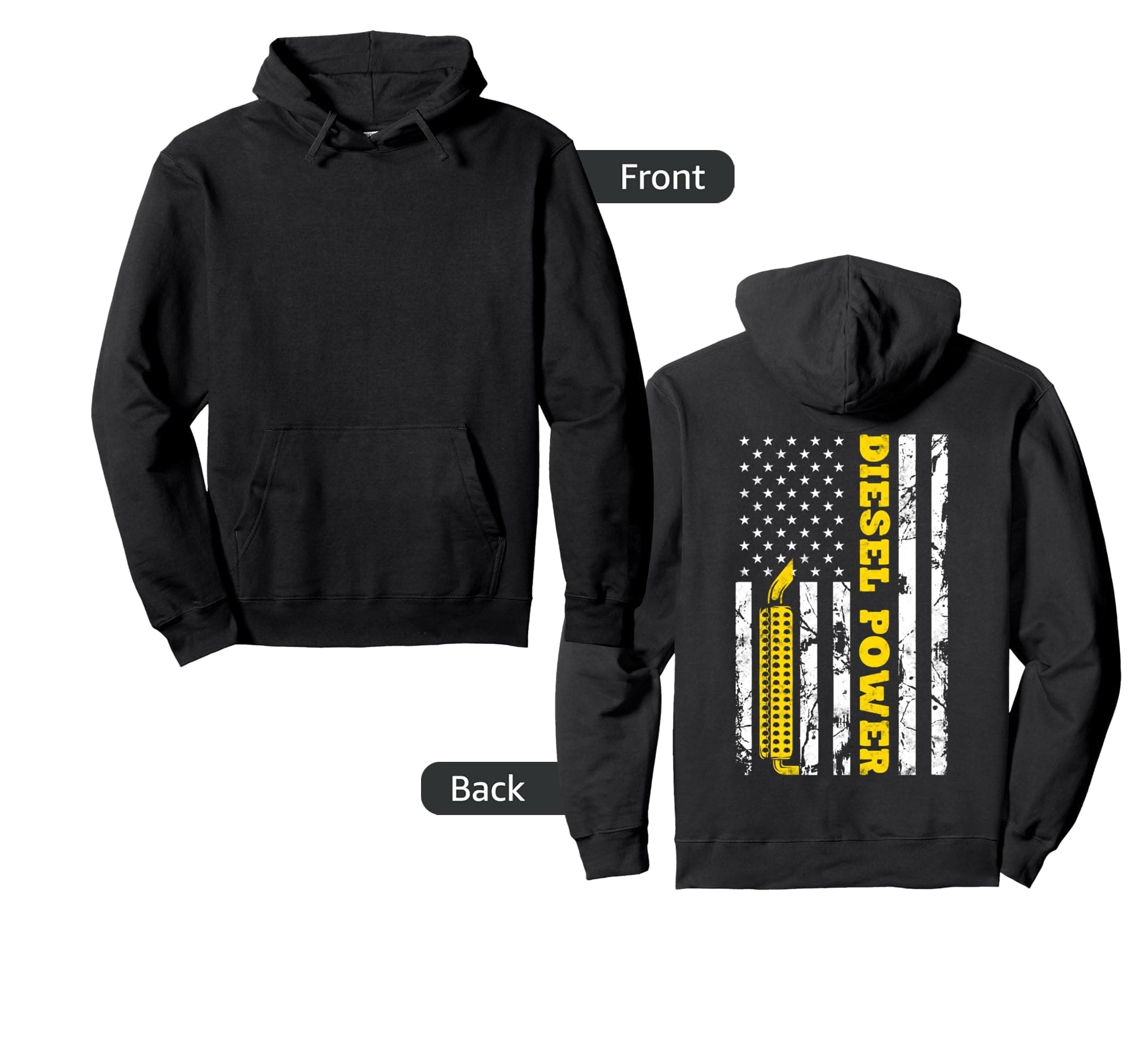 Thin yellow line flag Diesel Power American Driver gift Pullover Hoodie