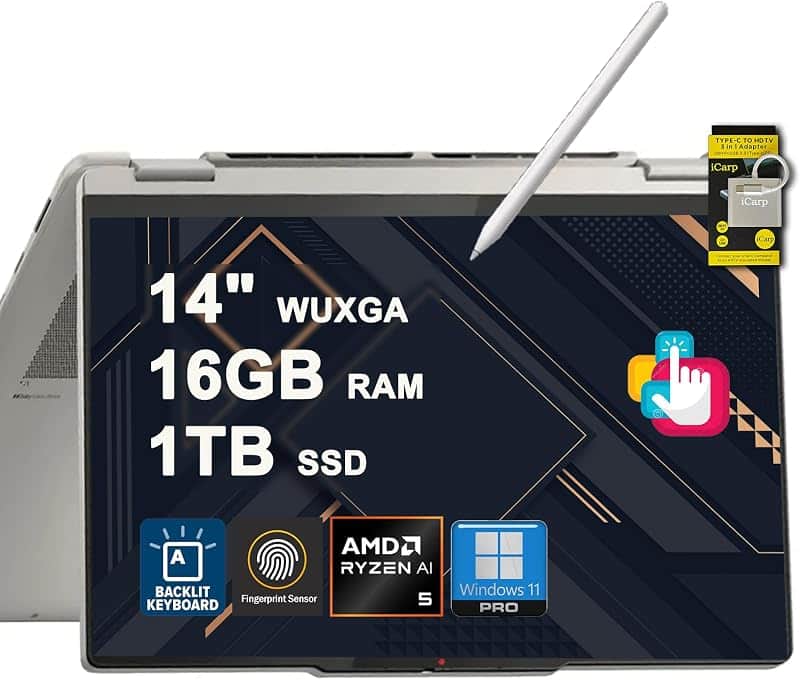 Yoga 7 2-in-1 Laptop 14" WUXGA OLED Touch (100% DCI-P3, 600nits HDR) AMD 6-core Ryzen AI…