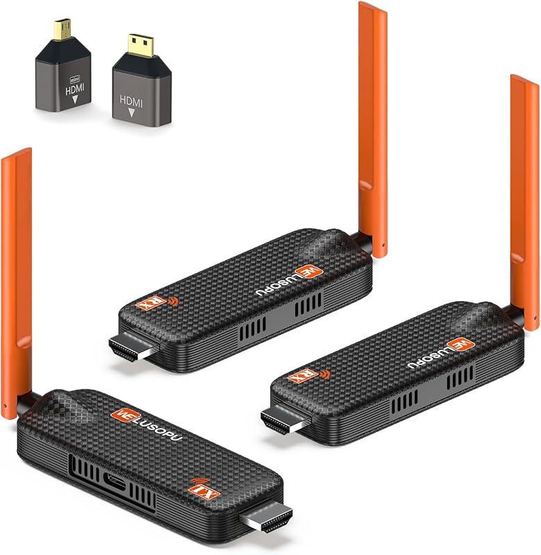 Wireless HDMI Transmitter and 2 Receivers, Support Up to 6 Receivers, 5.8G | WELUSOPU HDM…
