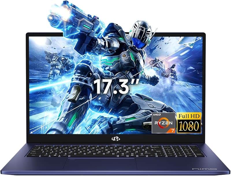 NIMO 17.3" Multitasking Laptop AMD 8-Core Ryzen 7 7735HS 16GB RAM 256GB SSD | Radeon 680M…