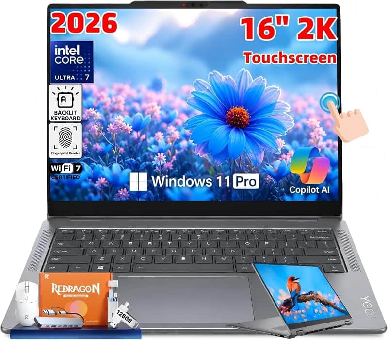 Yoga 7i 2-in-1 Touch Laptop 2026, Intel Ultra 7 256V, 16GB DDR5 RAM