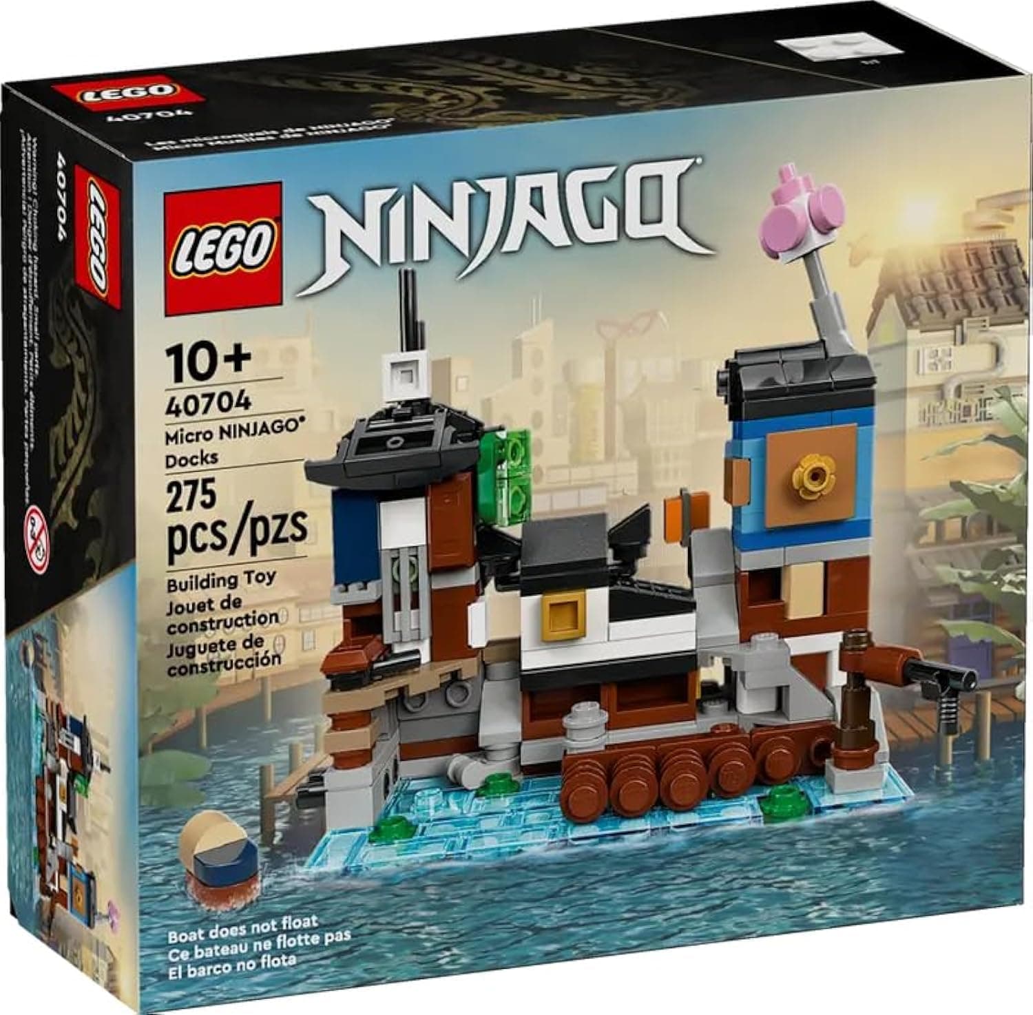 NINJAGO 40704 Micro Docks Building Set: Miniature Version of NINJAGO City Docks with Mark…