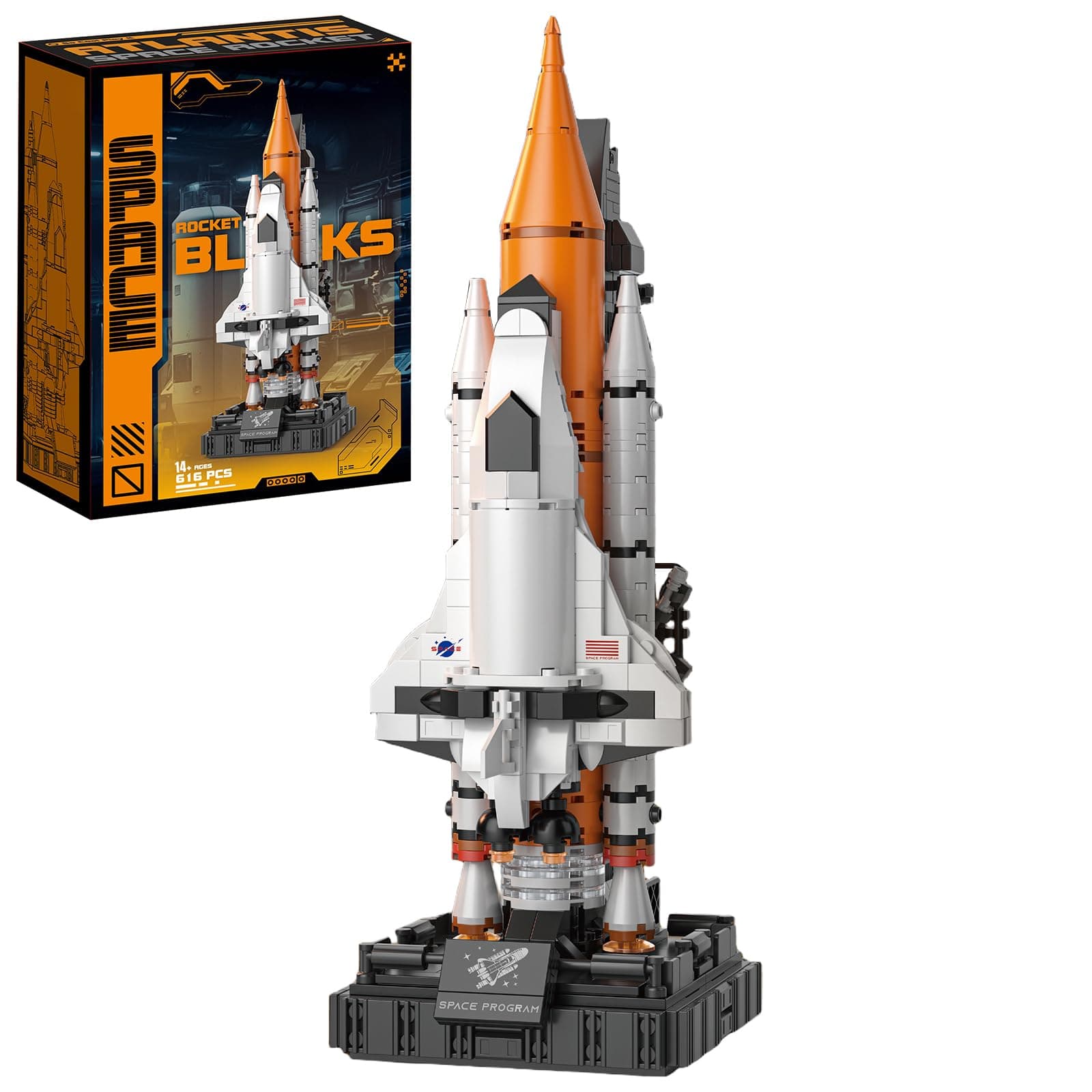 Space Shuttle Building Blocks Set, 616 Pieces Mini Rocket Model Kit with Launch Pad, Spac…