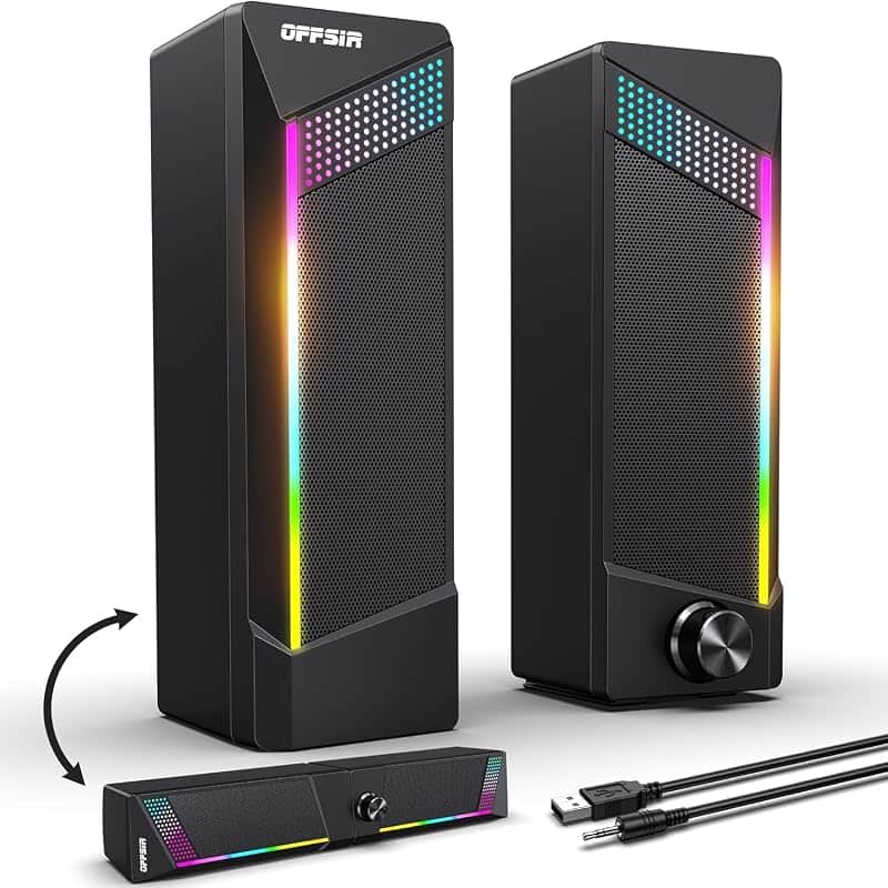 Computer Speakers, 2 in 1 PC Speaker , Gaming Speakers for PC Computer Laptop Desktop Mon…
