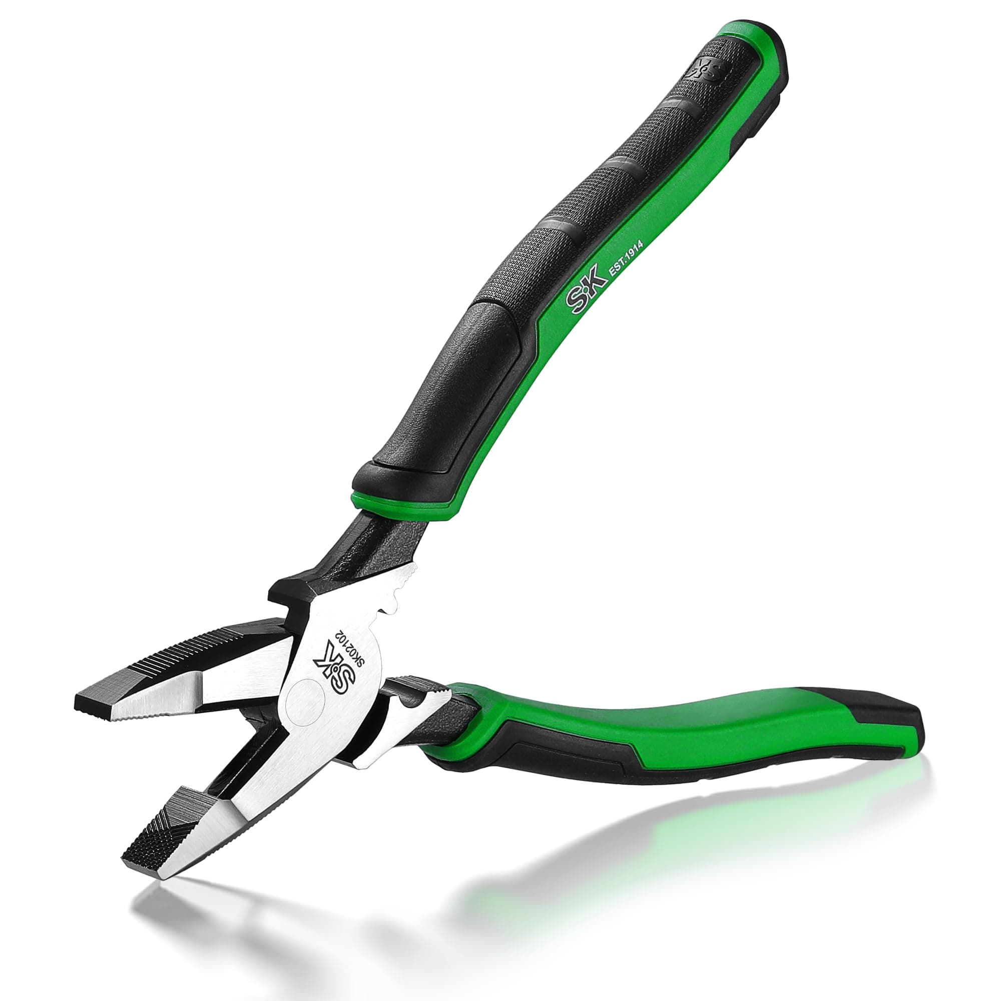 SK 9.5-Inch Linesman Pliers, Laser Hardened Cutting Edges, Cross Teeth | High Leverage, H…