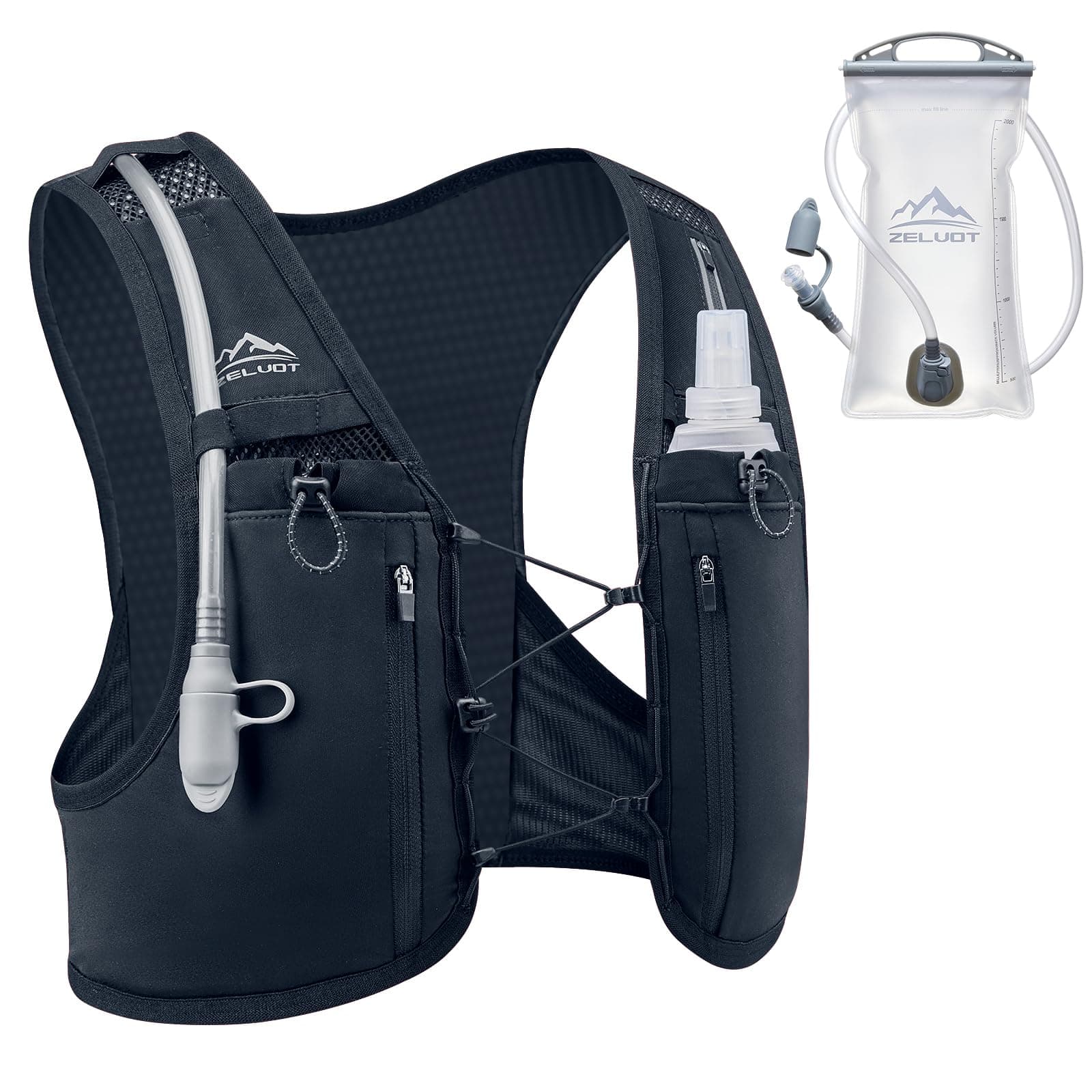 Zelvot Running Vest for Women Men, Hydration Vest with 2L Water Bladder