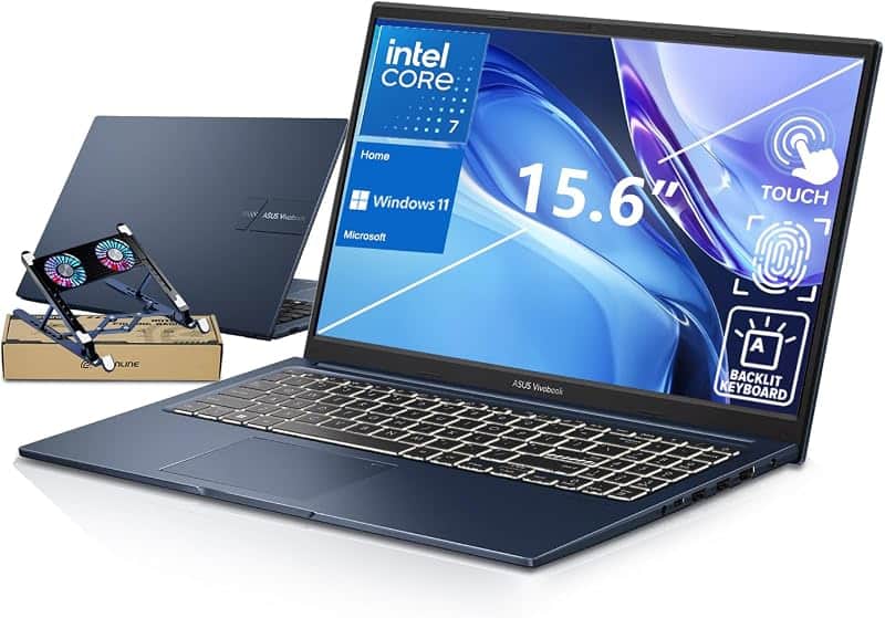 Vivobook 15 Business Laptop, Intel Core 7 150U(>i7 1255U), 15.6" FHD Touchscreen, 24GB DD…