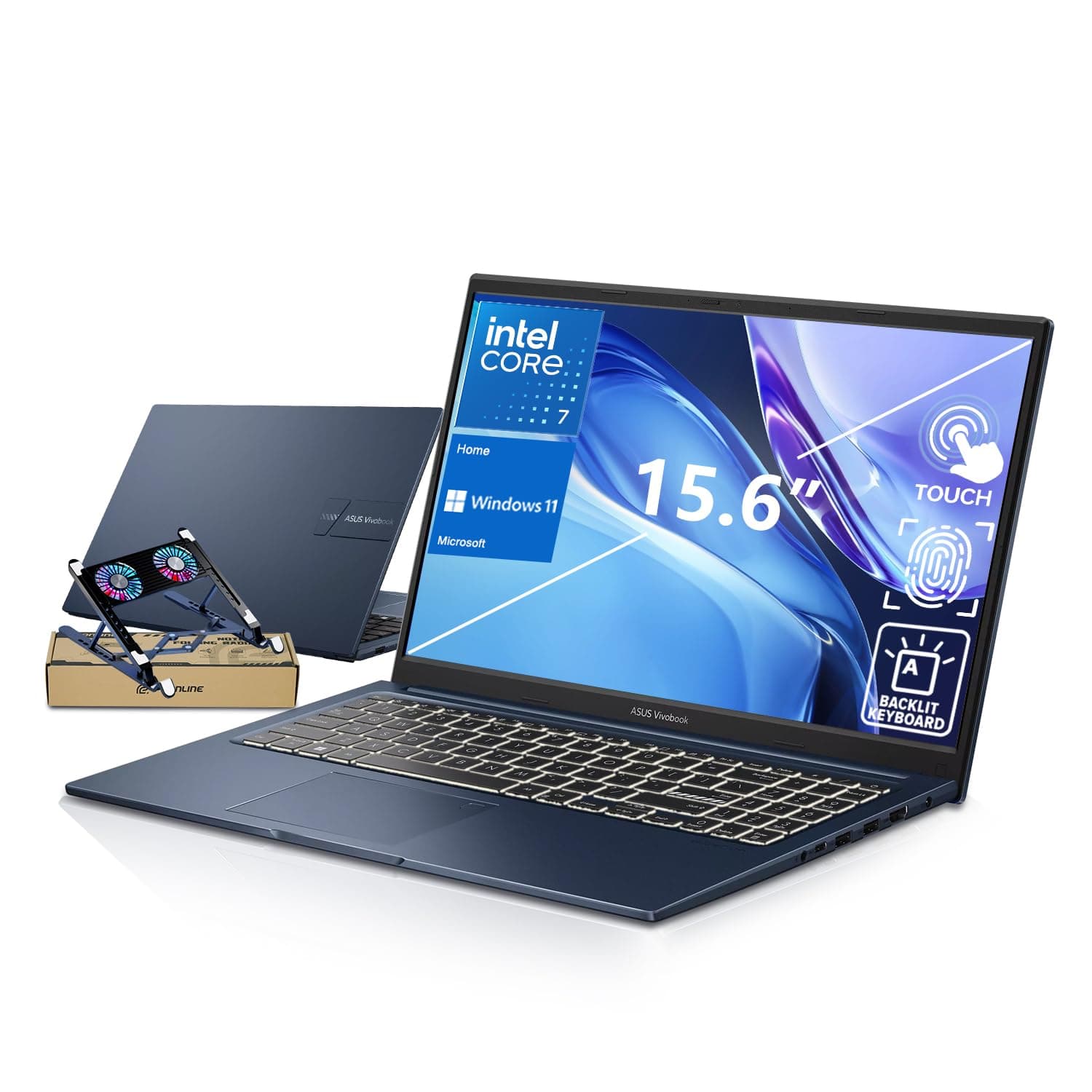 Vivobook 15 Business Laptop, Intel Core 7 150U(>i7 1255U), 15.6" FHD Touchscreen, 24GB DD…