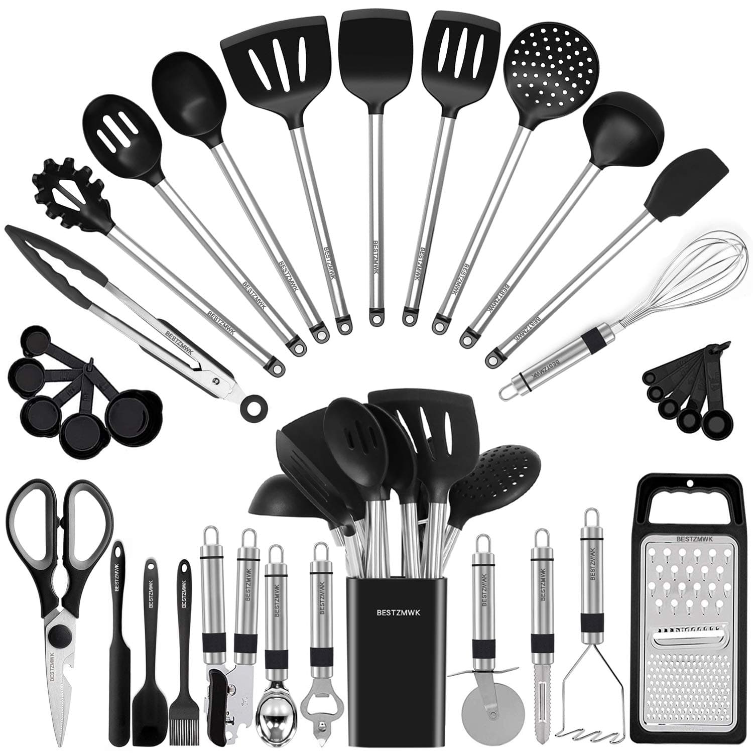 Kitchen Utensil Set-Silicone Cooking Utensils-33 Kitchen Gadgets & Spoons for Nonstick Co…