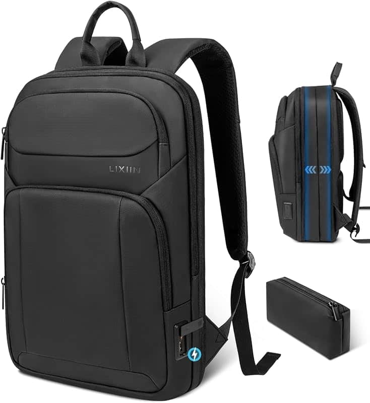 Backpack for Men Slim & Expandable Travel Laptop Backpack with USB Charging Port Water Re…