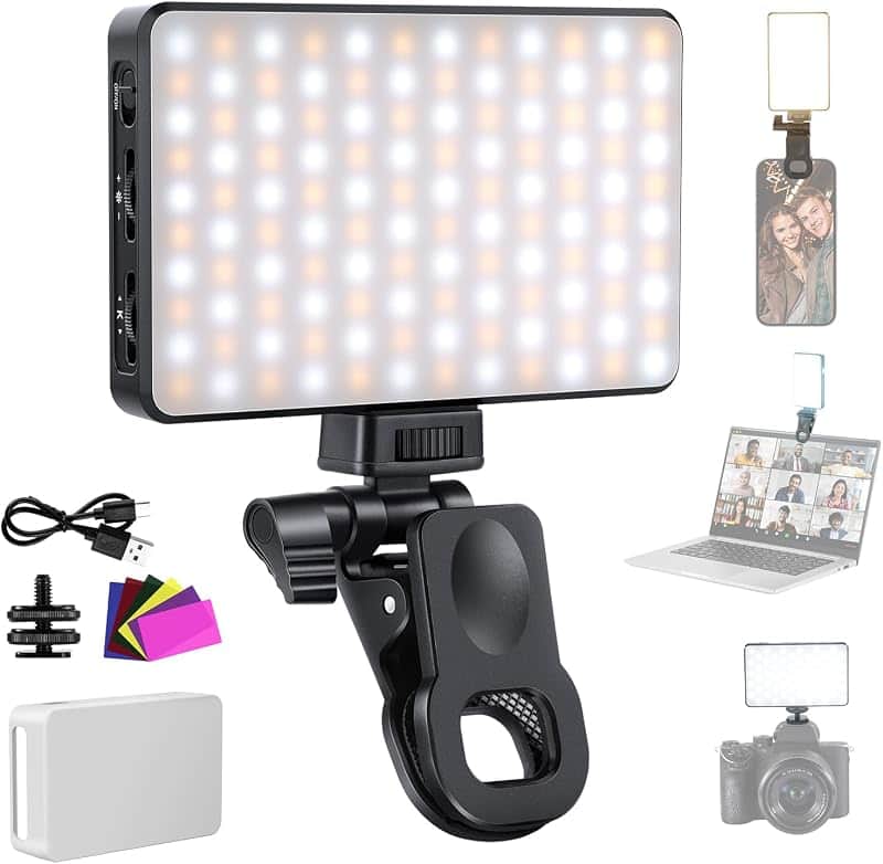 Basics LED Selfie Phone Light for iPhone Camera Laptop, BL120B | Clip on Fill Light, Colo…