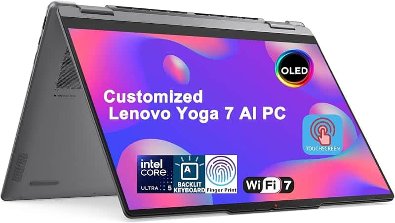 Customized Laptop Made with Lenovo Yoga 7 2-in-1 AI Laptop 14" WUXGA OLED Touch Intel 6-c…