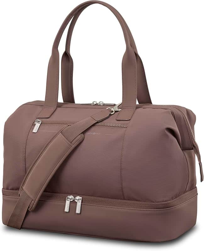 Better Than Basics Weekender Duffle – Drop Bottom Travel Bag with 14” Laptop Compartment,…