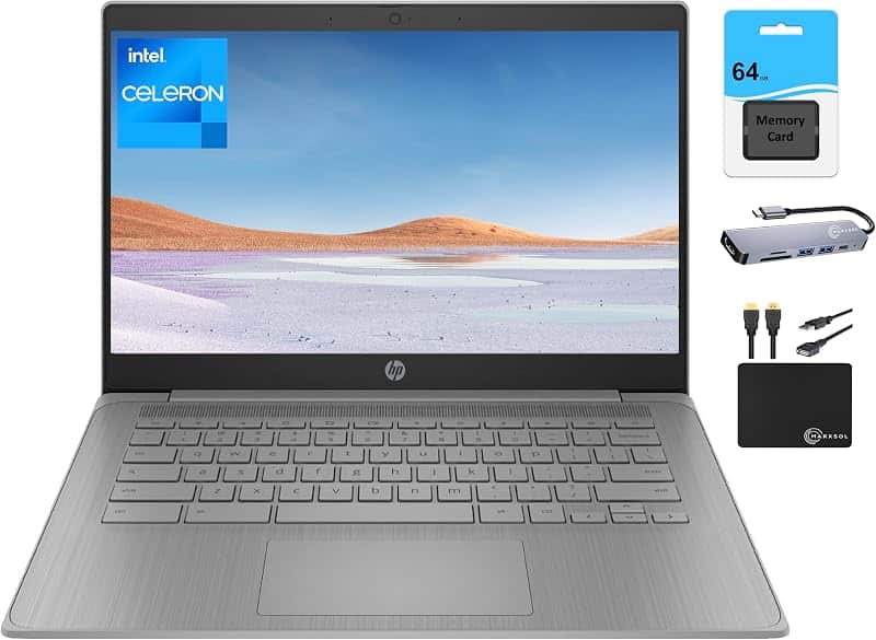 Chromebook 2024 Newest Laptop Student Business, 14" HD Display, Intel Celeron N4120 Proce…