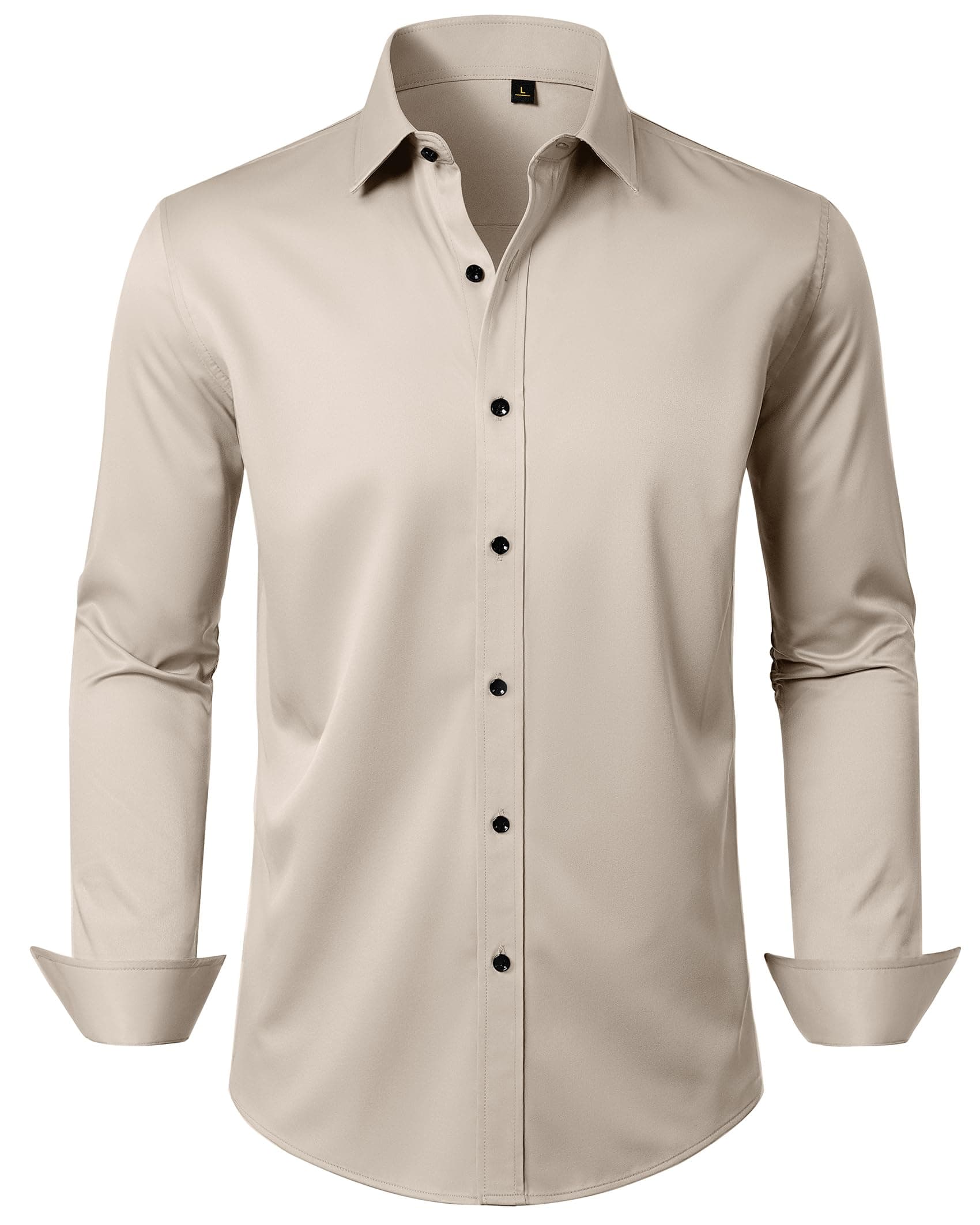 Mens Dress Shirt Long Sleeve Wrinkle Free Stretch Button Down Shirts