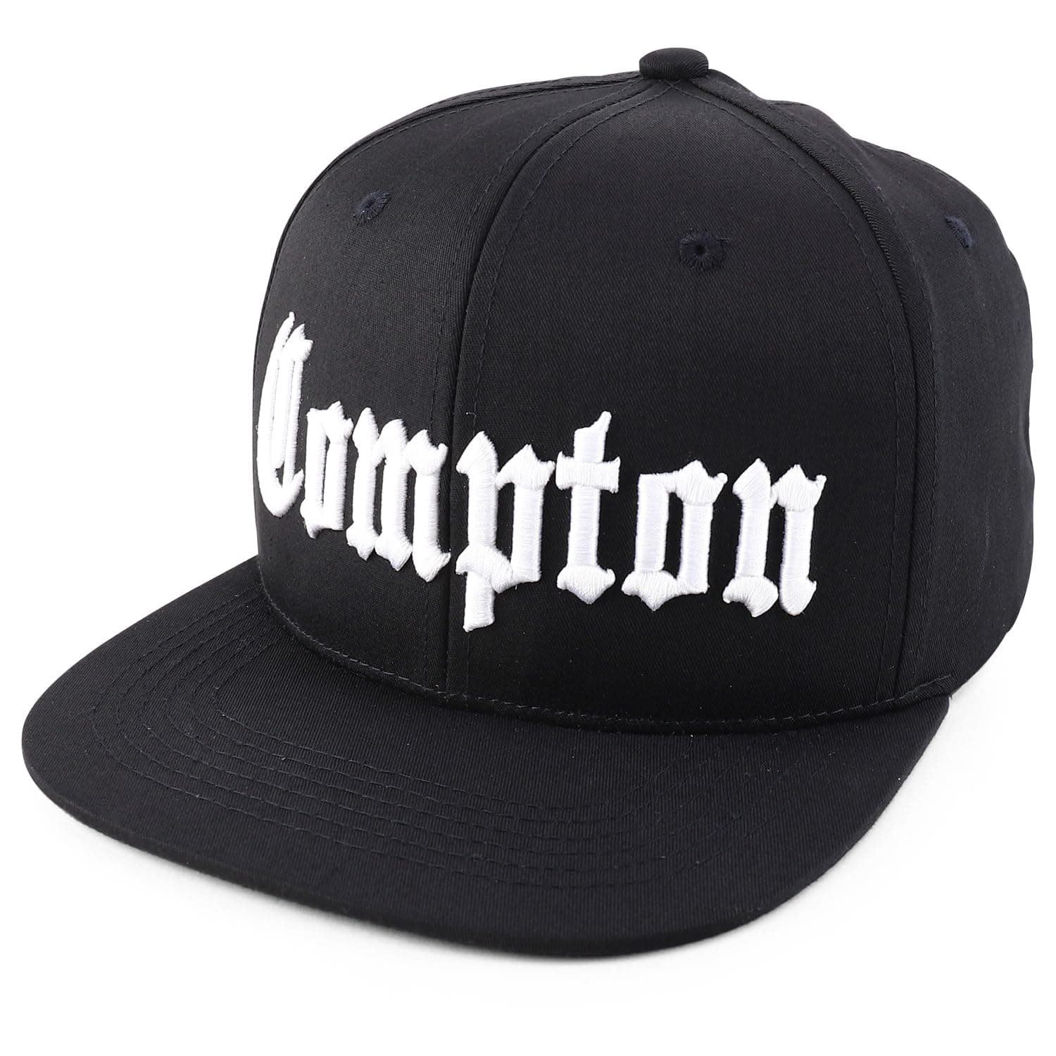 Old English Compton City 3D Embroidered 6 Panel Snapback Cap