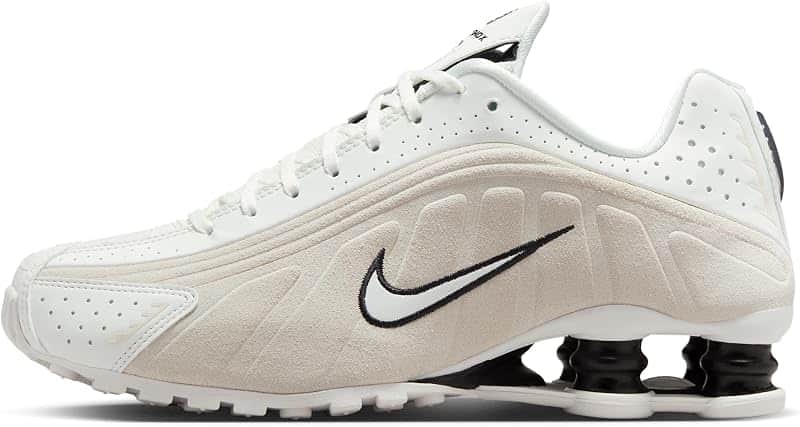 Shox R4 Women's Shoes (Summit White/Light Orewood Brown/Black, HQ7739-100)