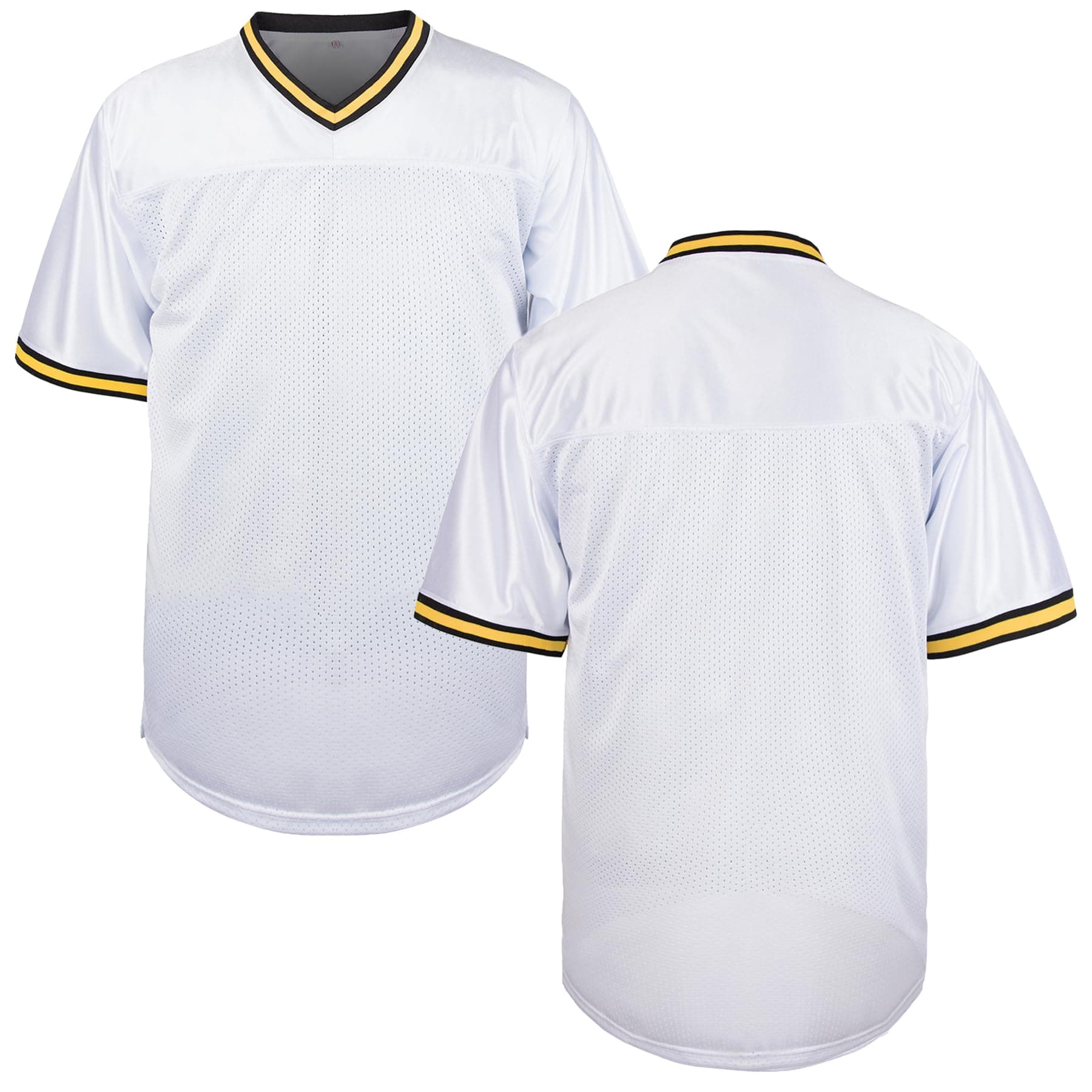 Blank Football Jersey Mesh Athletic Practice Plain Jersey 90s Hip Hop Sports T-Shirt Blac…