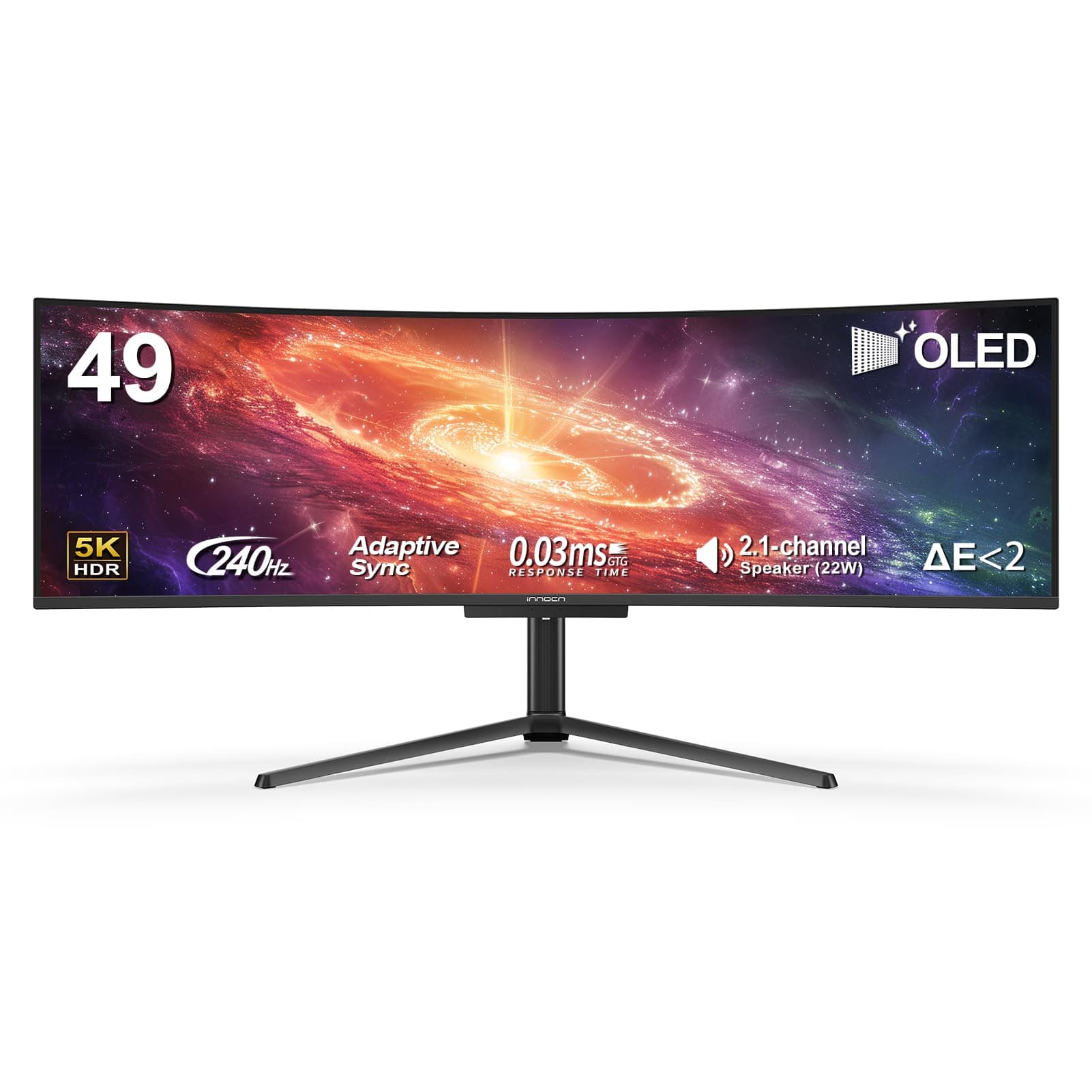 INNOCN 49" 5K2K 240Hz QD-OLED Curved Gaming Monitor, 0.03ms, USB C - 49Q1S | HDMI 2.1, Di…