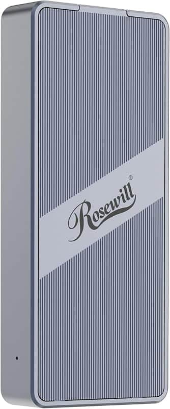 Rosewill 40Gbps M.2 NVMe SSD Enclosure with Cooling Fan, Transparent Back Plate, Support…