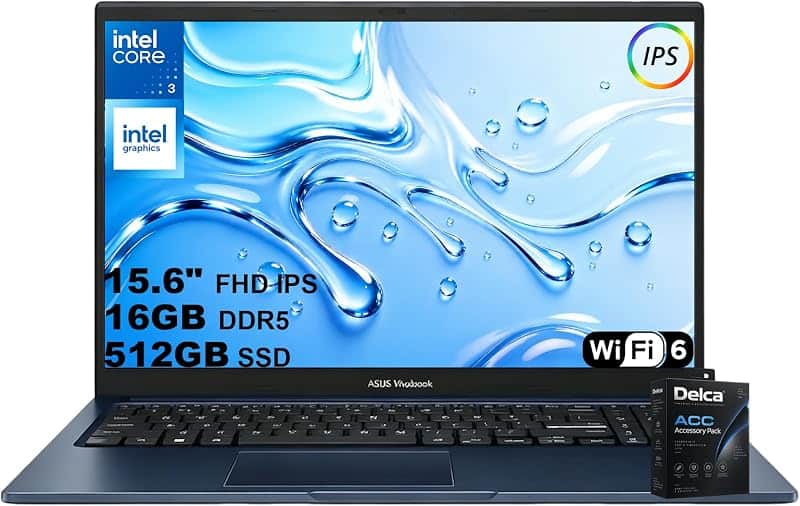 Vivobook 15 AI Business Laptop | 15.6" FHD IPS Anti-Glare| Intel 6-core Core 3 100U (4.7…